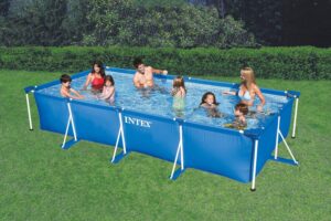 INTEX SWIM Pool 4.5 x 2.2 x 0.84Cm With Filter Rectangular Metal Frame
