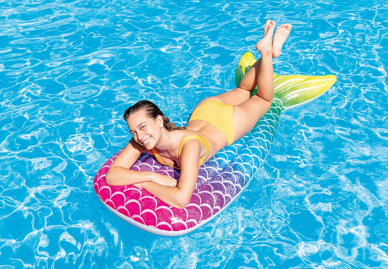 Inflatable Mermaid Tail Air Mattress Beach Swimming PVC Float Lounger 182 x 107 